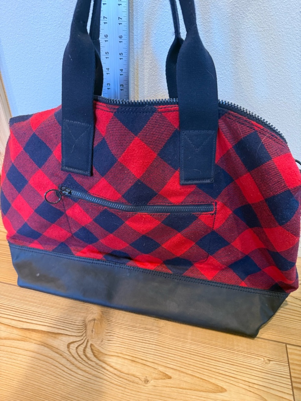 Red Plaid Weekender Bag